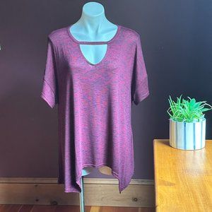 JUICY COUTURE Red Wine Asymmetrical Keyhole Top NWT XL